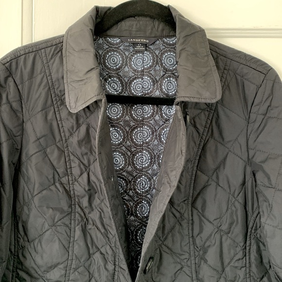 Quilted Lined Lightweight Nylon Jacket Black Navy Packable Fall Neutral Small - Picture 3 of 9